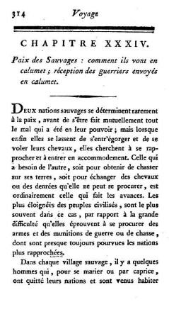 Paix des Sauvages : comment ils vont en calumet; réception des guerriers envoyés en calumet.