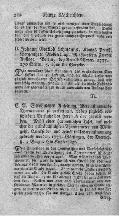 Anleitung, übereinstimmende Thermometer zu verfertigen.