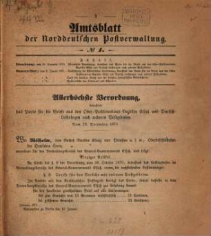 Amtsblatt der Norddeutschen Postverwaltung. 1871, 1871