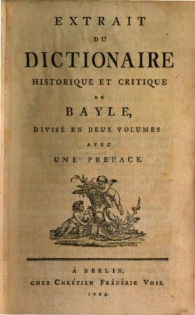 Extrait du Dictionnaire historique et critique ...