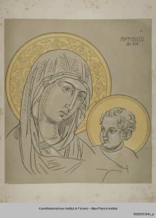 Kopf einer Madonna mit Kind (angeblich nach Maestro Cecco, Schule von Siena)