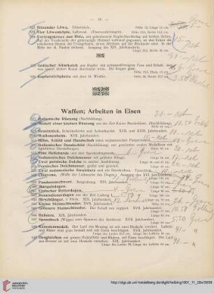 Waffen; Arbeiten in Eisen (Nr. 527-577)