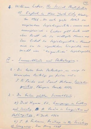 12-14, IV Sammelbände und Anthologien