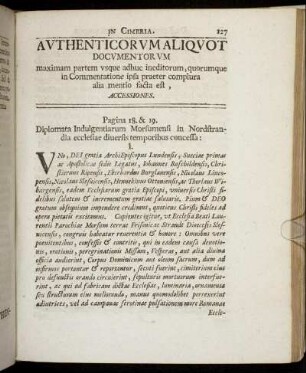 Avthenticorvmaliqvot Docvmentor VM maximam pertem vsque Commentatione ipsa praeter complura alia mentio facta est, Accessiones.