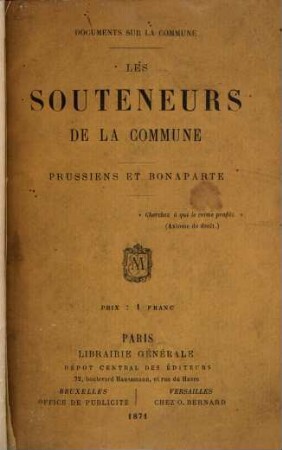 Les souteneurs de la Commune : Prussiens et Bonaparte