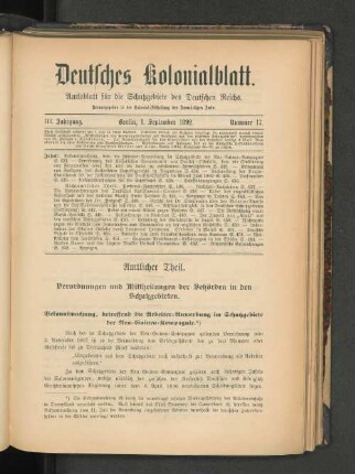 III. Jahrgang. Berlin, 1. September 1892. Nummer 17.