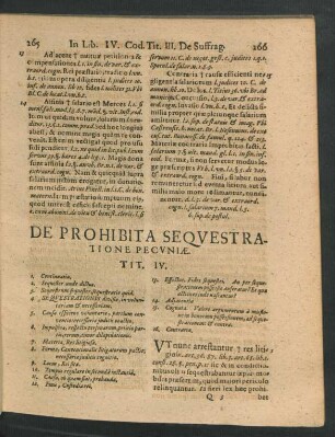 De Prohibita Sequestratione Pecuniae. Tit. IV.