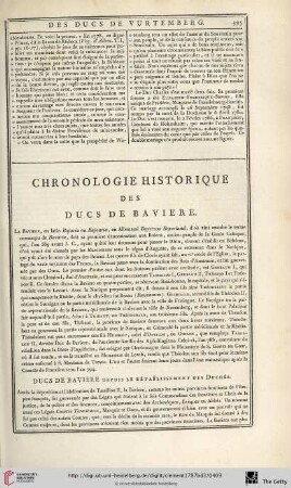 Chronologie historique des ducs de Baviere