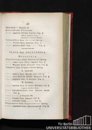 Class. XIII. Polyandria.