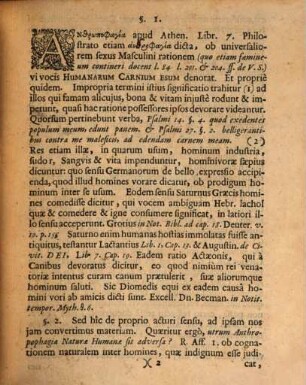 Disputatio juridica de anthropophagia naturae humanae adversa, seu de prohibitio humanarum carnium esu