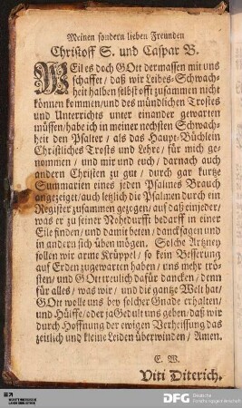 Meinen sondern lieben Freunden Christoff S. und Caspar B.
