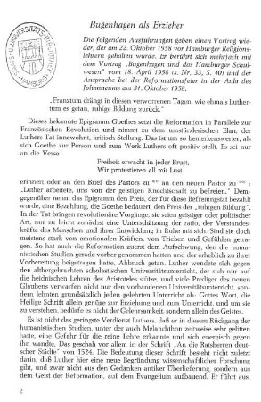 Bugenhagen als Erzieher