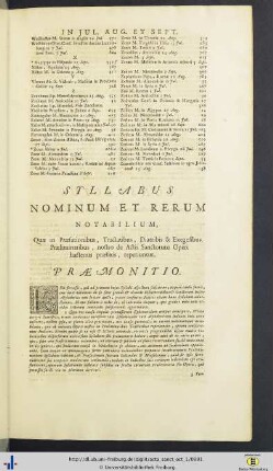 Syllabus Nominum Et Rerum Notabilium …