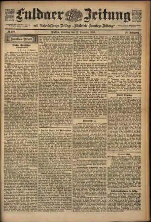 Zweite Ausgabe vom Samstag, den 17. Dezember 1898.