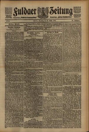 Erste Ausgabe vom Samstag, den 20. März 1909.