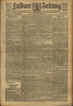 Erste Ausgabe vom Freitag, den 03. März 1911.
