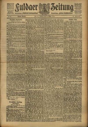 Erste Ausgabe vom Freitag, den 03. März 1911.
