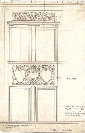 Pfann, Paul; München, Prinzregentenstr. 10; Haus Hartl - Ornamentfüllungen (Ansicht)