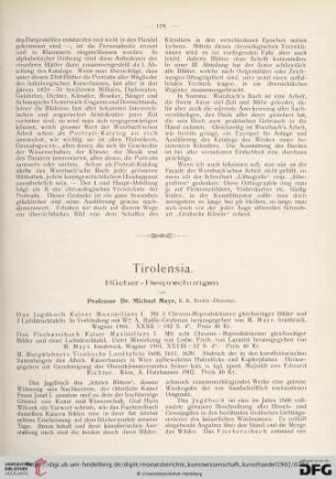 Tirolensia. Bücher-Besprechungen
