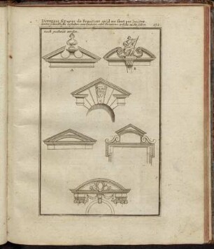 Diverses figures de Frontons qu´il ne faut pas Imiter. Unterschiedliche Gestalten von Giebeln oder Frontons welche nicht sollen nachgeahmet werden. Figur 152.