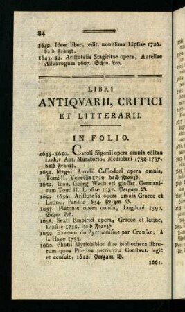 84-98, Libri Antiquarii, Critici Et Litterarii.