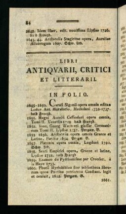 84-98, Libri Antiquarii, Critici Et Litterarii.