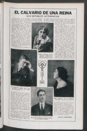 El calvario de una reina : Sus notables intérpretes
