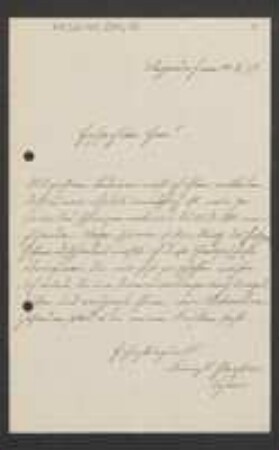 Brief von Franz Xaver Gierster an Unbekannt