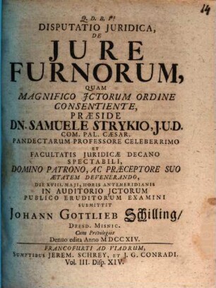 Disp. sol. de iure furnorum