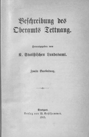 14: Beschreibung des Oberamts Tettnang