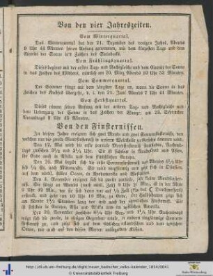 Von den vier Jahreszeiten.