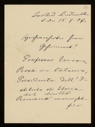 Brief von Rudolf Leonhard an Otto von Gierke, Breslau, 15.7.1907
