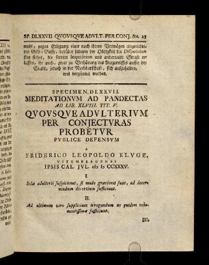 23-39, Spec. 577. Quousque Adulterium per ...