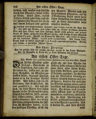Am ersten Oster-Tage. - Am zweyten Oster-Tage.