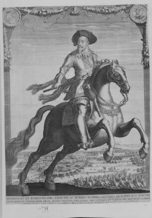 Gustav II. Adolf von Schweden : Schweden, Gustav Adolf II. als Reiter, Stich