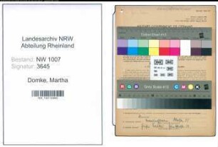 Entnazifizierung Martha Domke , geb. 11.07.1907 ()