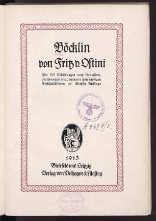 Böcklin : mit 107 Abbildungen nach Gemälden, Zeichnungen usw., darunter 6 farbigen Einschaltbildern