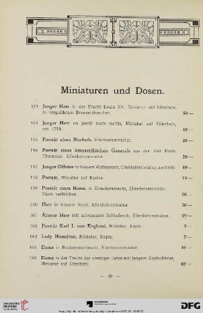 Miniaturen und Dosen (Nr. 153-180)
