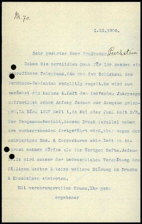 Bericht an Puchstein