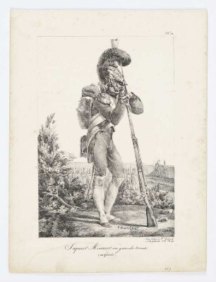 Sapeur mineur, en grande tenue, Blatt 13 der Folge "Kostüme der Kaisergarde"
