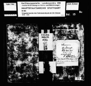 Kriegsstammrolle der 10. Kompanie des Feldrekrutendepots Nr. 243