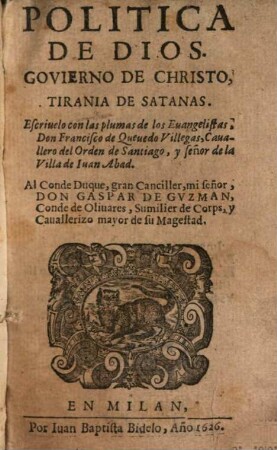 Politica de Dios y tirania de Satanas