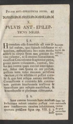 X. Pulvis Ant-Epilepticus Niger