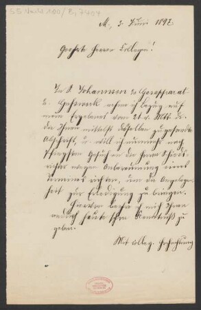 Brief an Jakob Josef Zuckmayer und Jakob Josef Zuckmayer : 03.06.1897