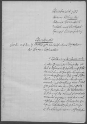 Rohracker mit Frauenkopf: Pfarrbericht 1933