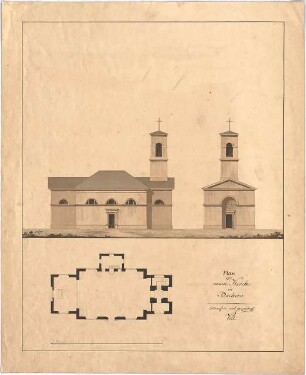 Voit, Johann Michael; Bachern; St. Georg - Grundriss, Ansichten