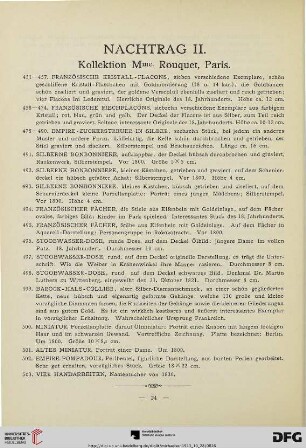 Nachtrag II, Kollektion Mme. Rouquet, Paris (Nr. 451-503)