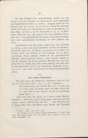 § 5. Die weitere Descendenz.