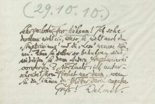Brief an Erich Mühsam