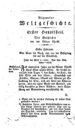 Erster Haupttheil. Die Geschichte vor der Geburt Christi